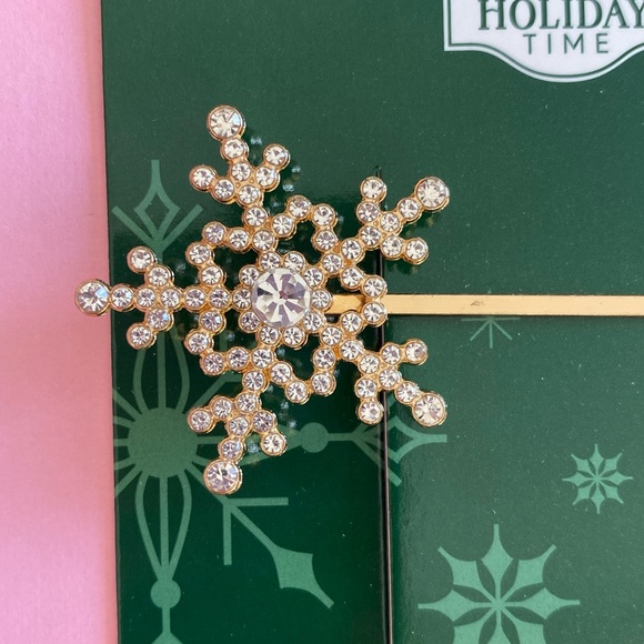 Snowflake Hair Clip Christmas Hair Accessories Glitter Winter Crystals Rhineston - Picture 3 of 5